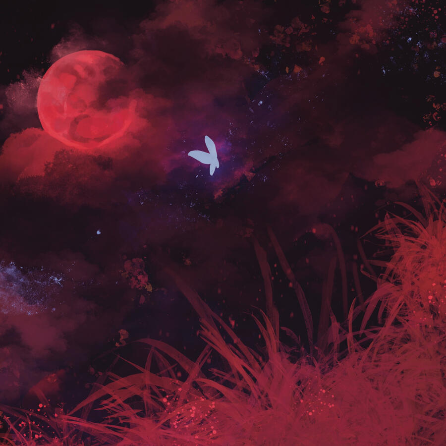 original art - red moon
