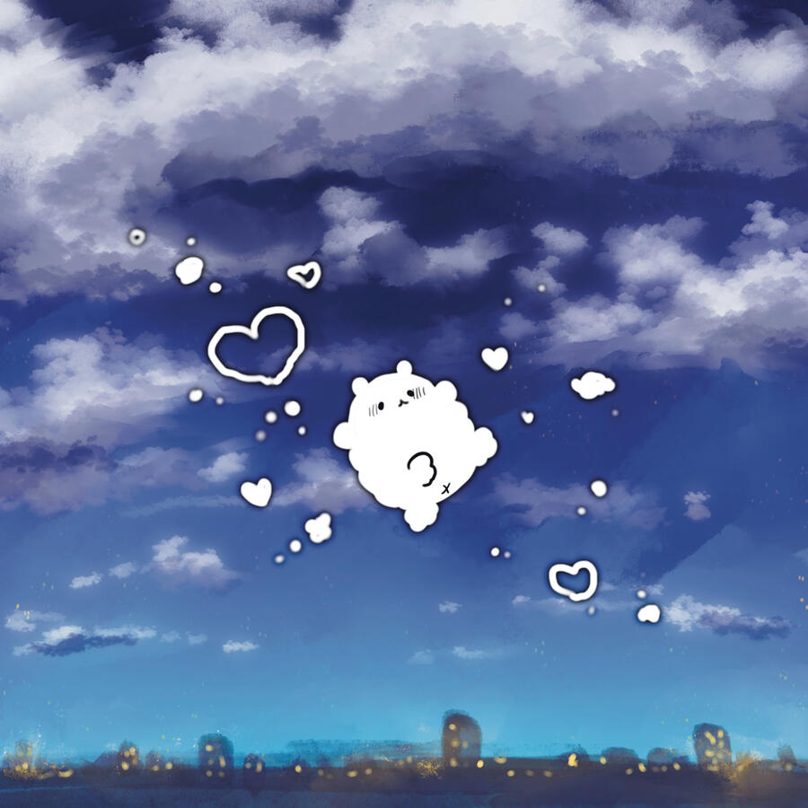 original art - happy clouds