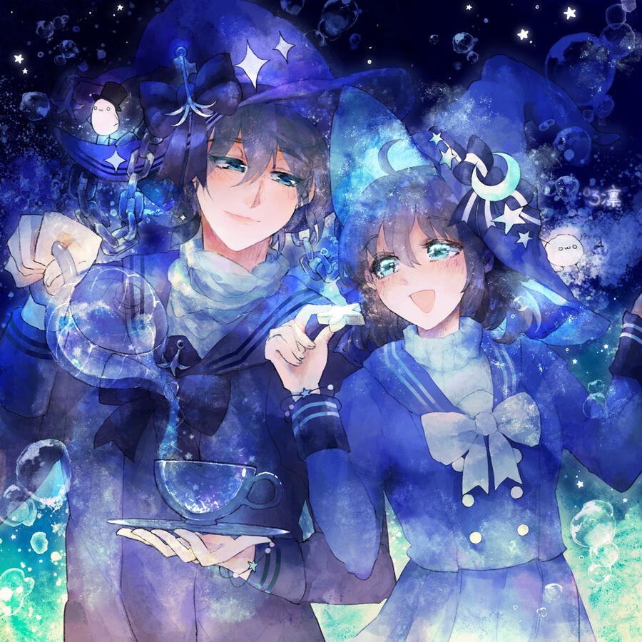 commission - starry tea time